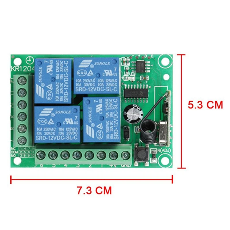 DC 12V 4CH 4 CH Wireless RF Remote Control Light Switch Radio Receiver Module+Transmitter Garage Doors/Lamp