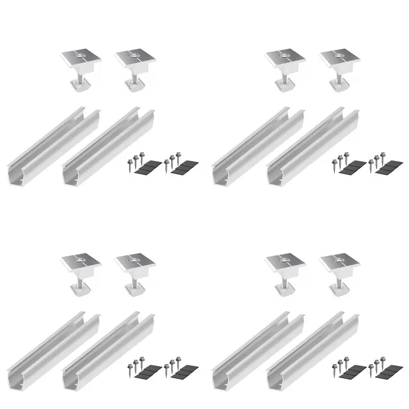【FLASH-SALE!】8X Solar Panel Mount Bracket Rails Clamp Fastening Module Mount Mounting PV Solar Power Supplies Trapezoidal Roof 3