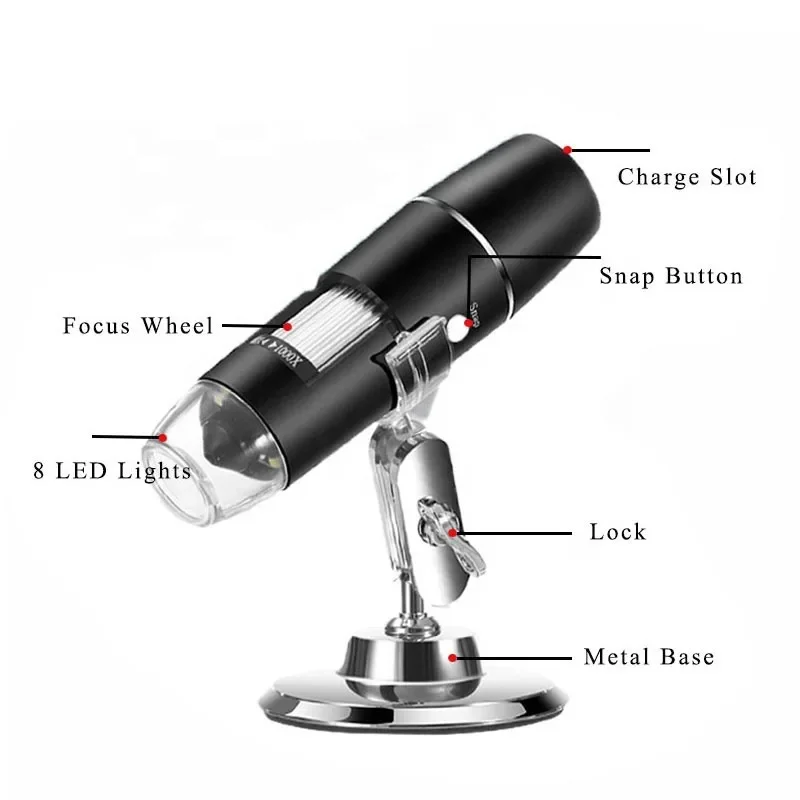 1000X HD Digital Magnifying Portable Wifi Wireless USB Industrial Electron Digital Microscope for Student