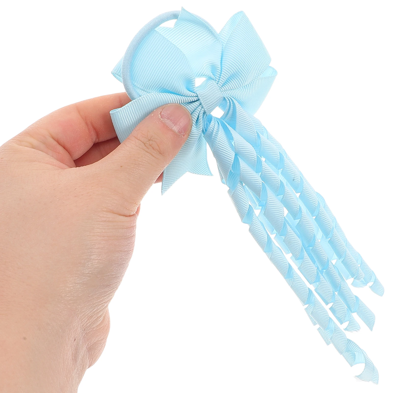 

4pcs Bowknot Hair Ties Soft Ribbon Material Cute Cheerleading Accessories for Girls Large Sequin Bows Ponytail Extensions