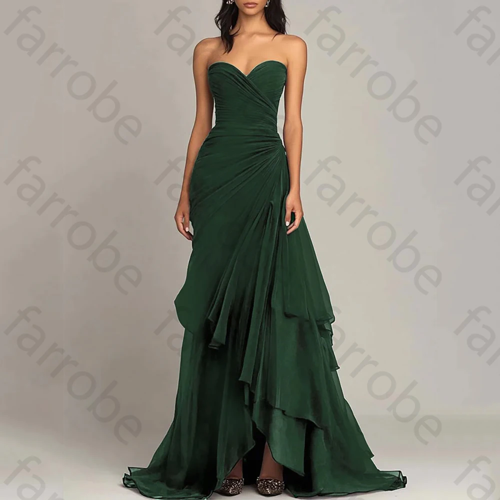 Abiti da ballo formali con scollo a cuore Abito lungo senza maniche con spalle scoperte Abito da sera squisito di alta qualità personalizzato