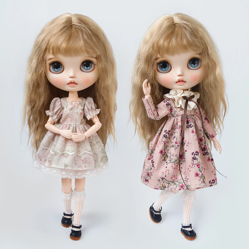 Blyth clothes blouse Pleated skirt uniform Maid Holiday dress lace floral dress for Ymy Licca Azones Ob22 24 27 Doll Accessories