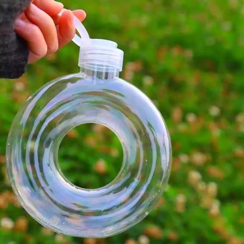 1/2Pcs Donut Water Bottle Transparent Leak Proof Drinking Bottle Anti Fall For Travel Sports Use For Kids And Girls Supply