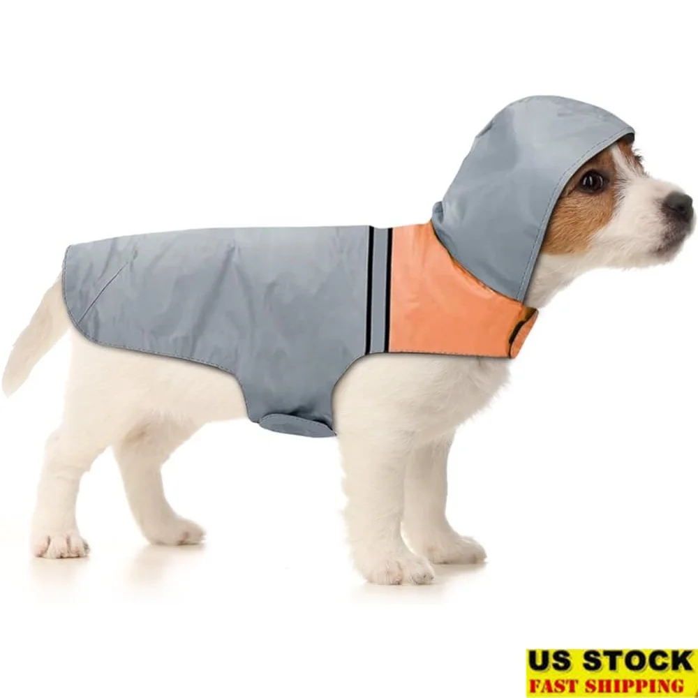 

Ultra Light Waterproof Dog Raincoat Reflective Strip Adjustable Breathable Jacket with Hood Stylish Design Outdoor Use