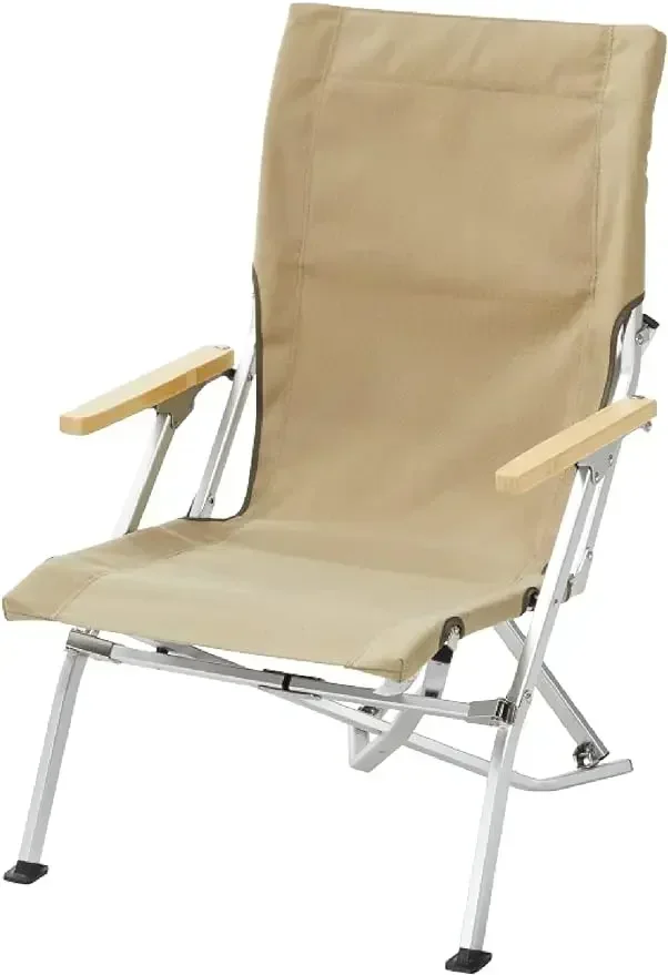 

Snow Peak Low Beach Chair - Portable, Folding Camping Chair - Ultralight Outdoor Chair Great for Patios - Khaki