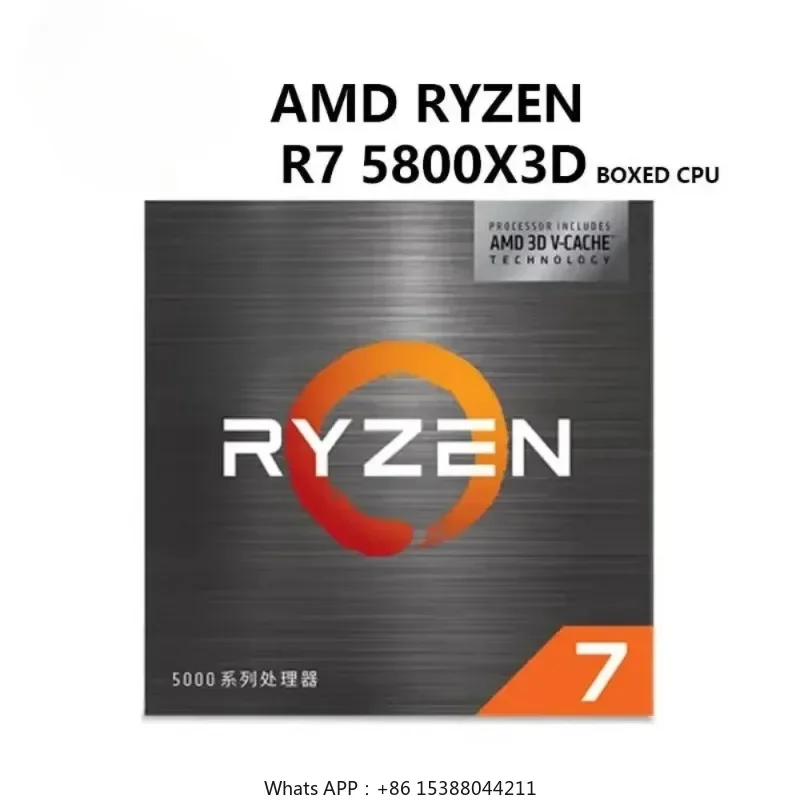 Top AMD Ryzen 7 5800X3D R7 3.4 GHz 8 cores 16 threads CPU processor 7NM L3=96M 100-000000651 socket AM4 99new disassembled