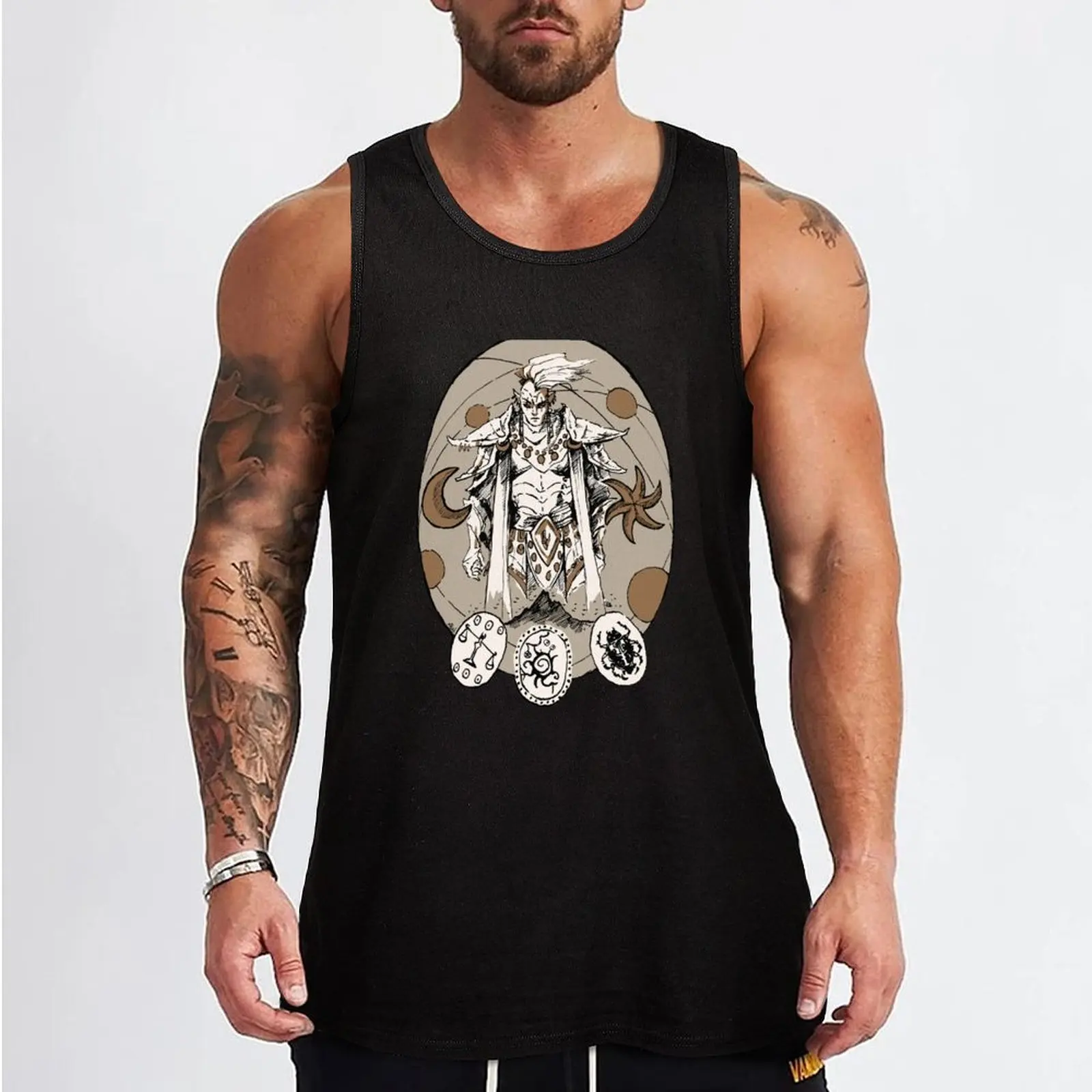 Moon and Star Tank Top Men's gym articles Men's clothing brands