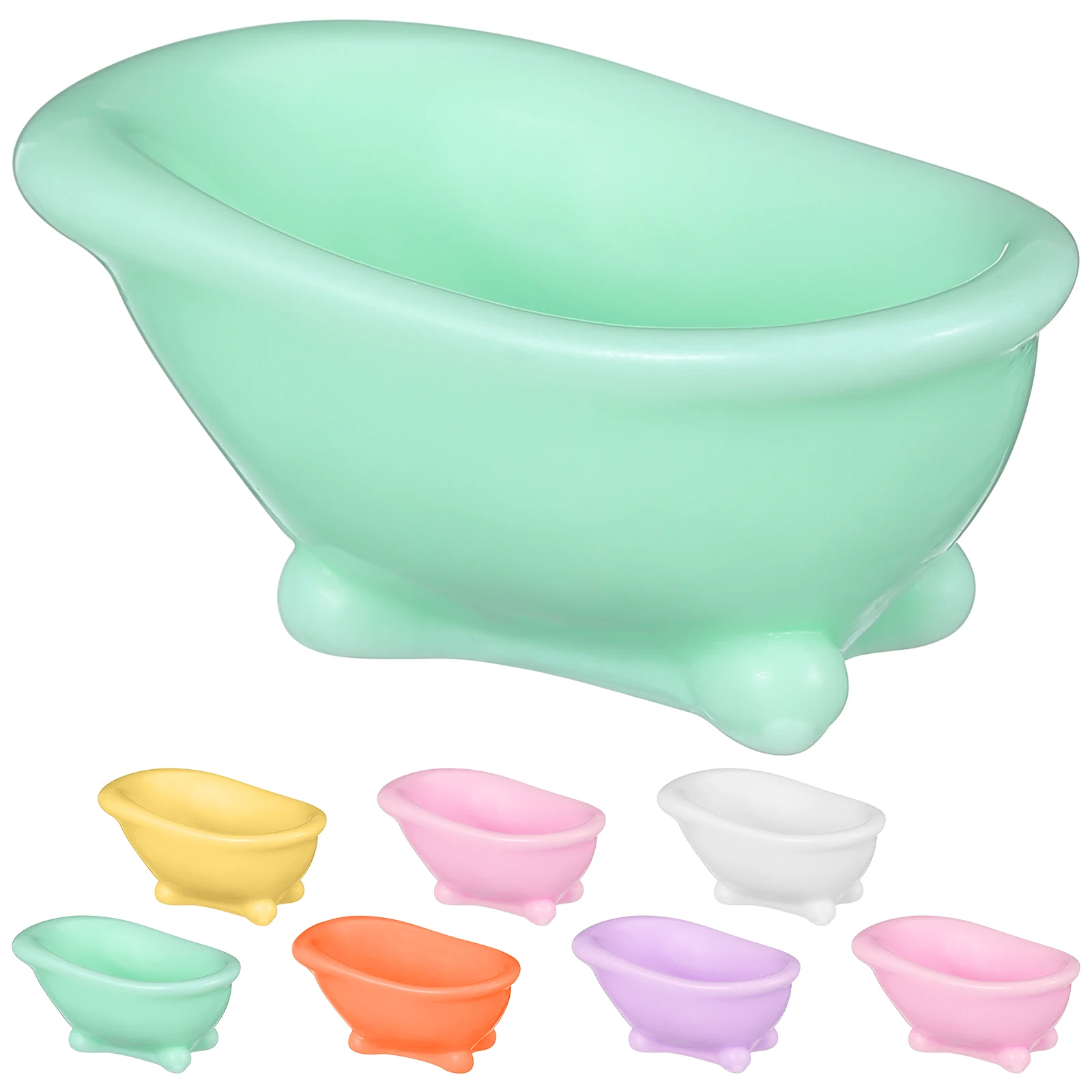 8-teilige Dekoration, Mikro-Landschaftsornament, Miniatur-Puppenhaus, Badewanne, dekorieren für kleine Figuren