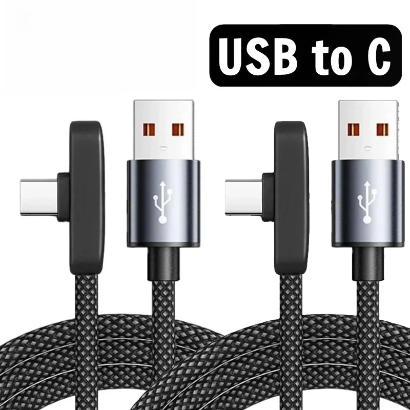 90-Grad-USB-Typ-C-Kabel 100W Schnellladung Datenübertragungskabel Tragbares Rechtwinkliges USB-C-Kabel für iPhone Samsung Xiaomi