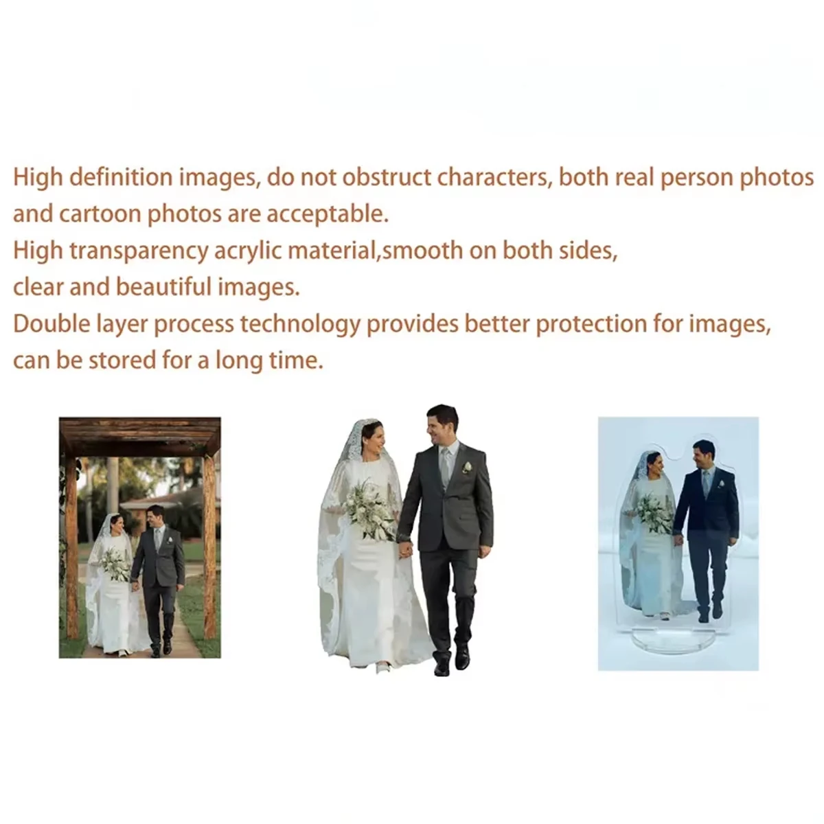 1PC Customizable Photo Human Figure Acrylic Standee Wedding Tabletop Ornament
