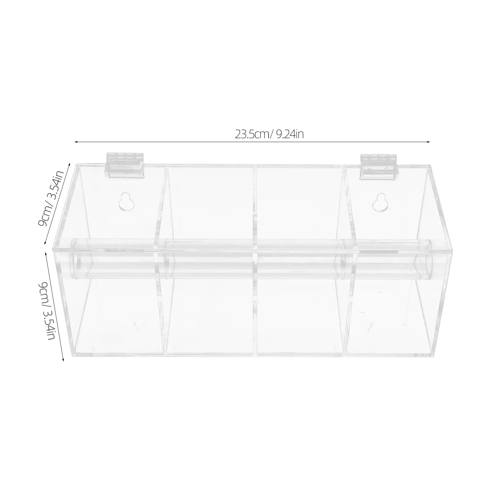 Acrylic Label Roll Holder Organizer Compartment Sticker Dispenser Clear Desktop Business Office Home Tabletop Storage