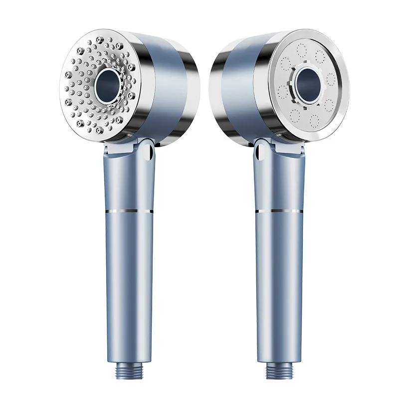 Round bidirectional shower head set, pressurized shower, large water output handheld shower head for bathing