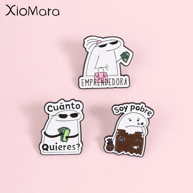 Creative Funny Enamel Pin, Spanish Life Status Badge, Fashion Accessory, Unisex Design, Perfect Gift for Friends, Fun and Unique