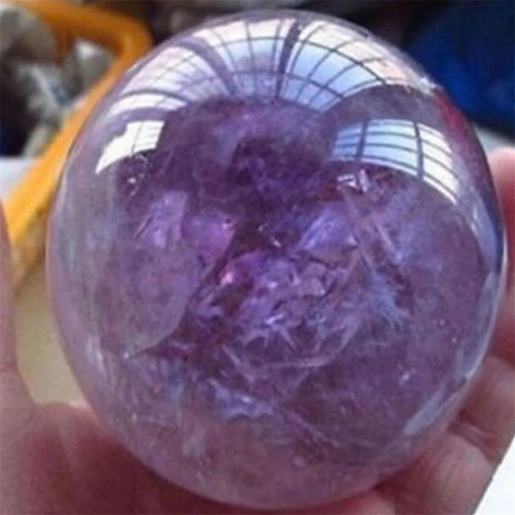 Natural Amethyst Quartz Sphere Big Pretty Crystal Ball Healing Purple Stone 1pc Stones Crafts Aesthetic Free Shiping Household