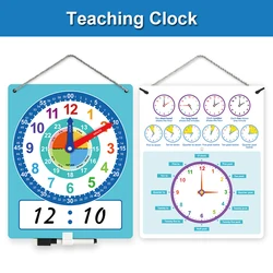 Montessori Writable Dry Erase Teaching Clock Telling Time Maths Teaching Aids Demonstration Clock for Primary School 10.9