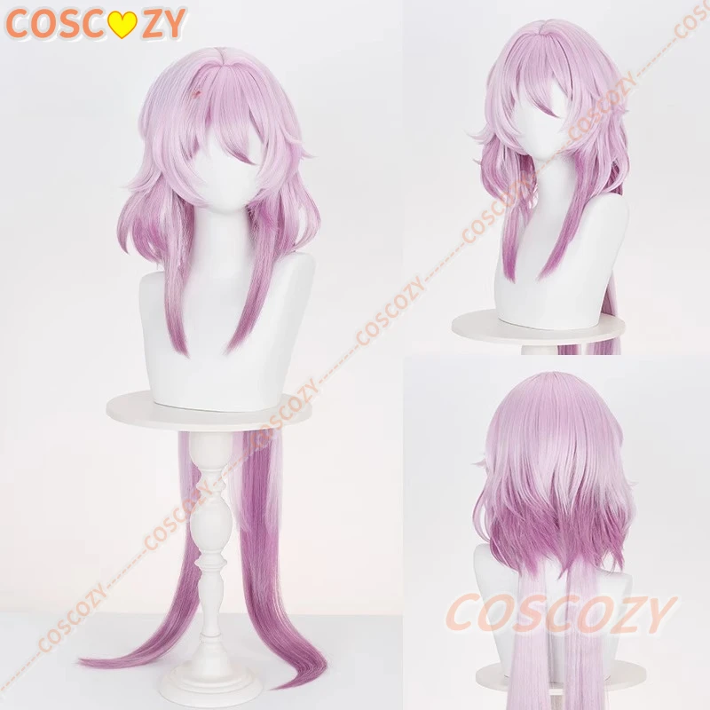 Honkai Star Rail Evernight March 7th Peluca de cosplay Peluca larga rosa púrpura Misterioso invitado extranjero Amporo Fiesta de Halloween Mujeres