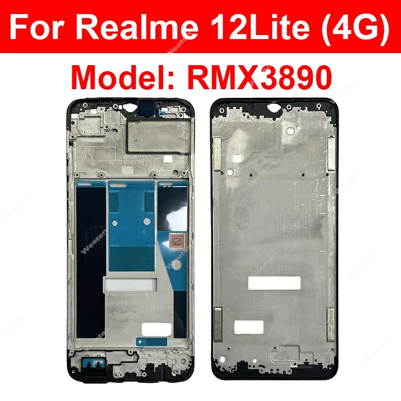 For Realme 10 11 12 Plus 10S 10T 11X 12X 12+ 12Lite 12 Lite 4G 5G LCD Frame Housing Front LCD Frame Holder Cover Bezel Parts