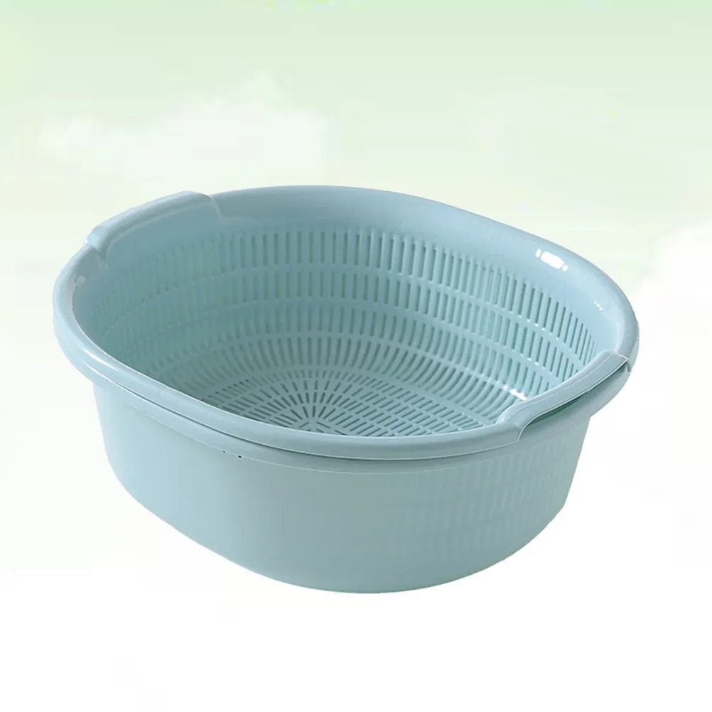 

Multi-Purpose 2 in 1 Washing Basket Set Stackable Plastic Strainer Detachable Colanders for Vegetable Fruit Cleaning Kitchen