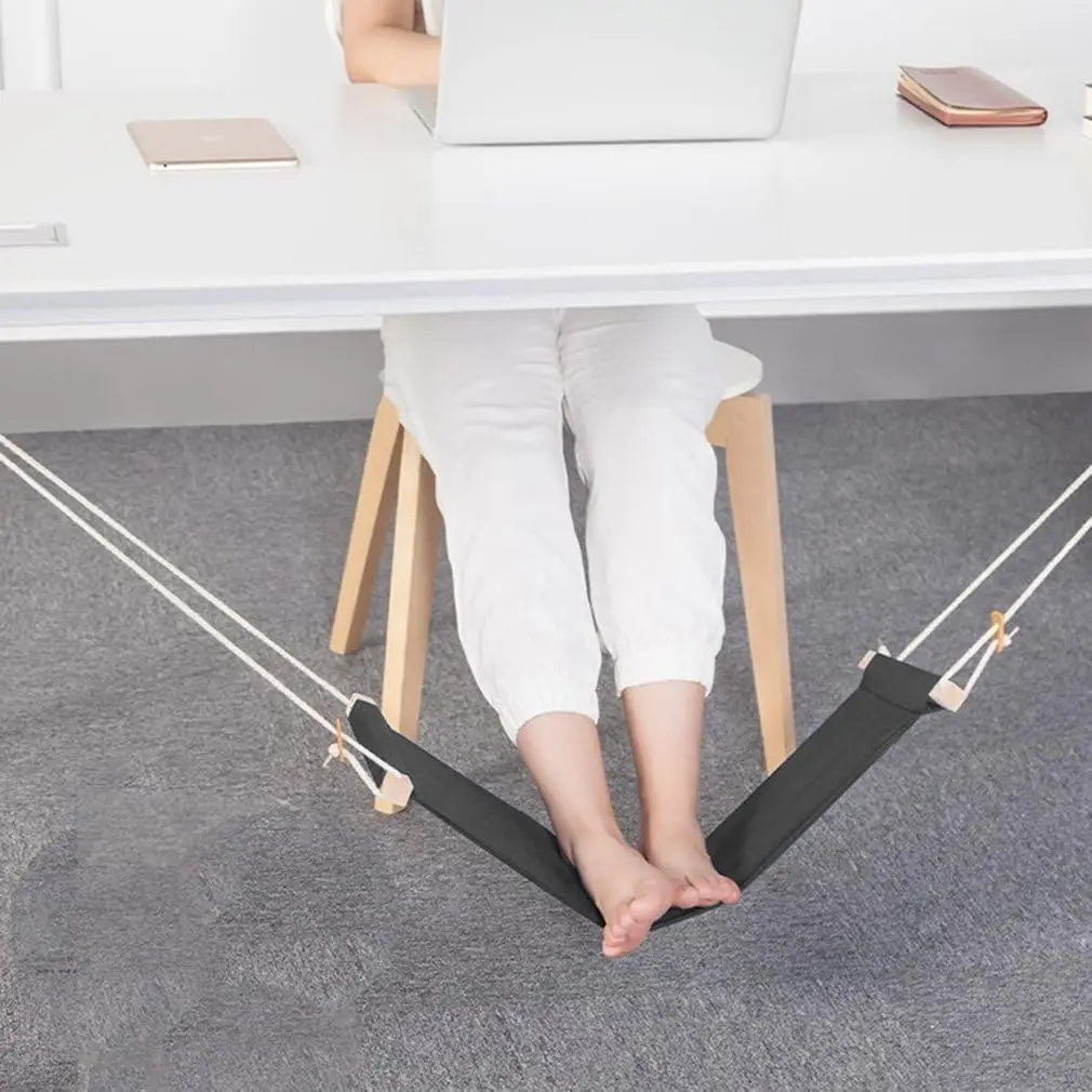 Foot Hammock Under Desk FootRest | Adjustable Office Foot Rest Under Desk | Portable Desk Foot Hammock with Headphone Holder Urn