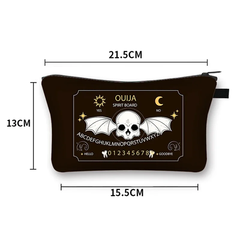 Spirit Board Ouija Ghost Cosmetic Case Pumpkin Skull Witch Vampire Makeup Storage Pouch Black Cat Candy Bags Halloween Gift