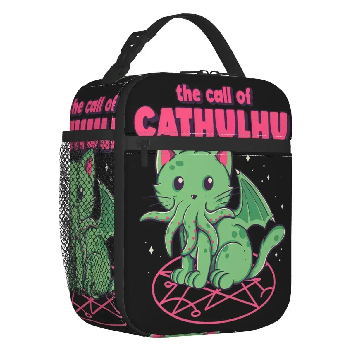 

The Call Of Cthulhu Thermal Insulated Lunch Bags Lovecraft Monster Cat Resuable Lunch Container for School Storage Food Box