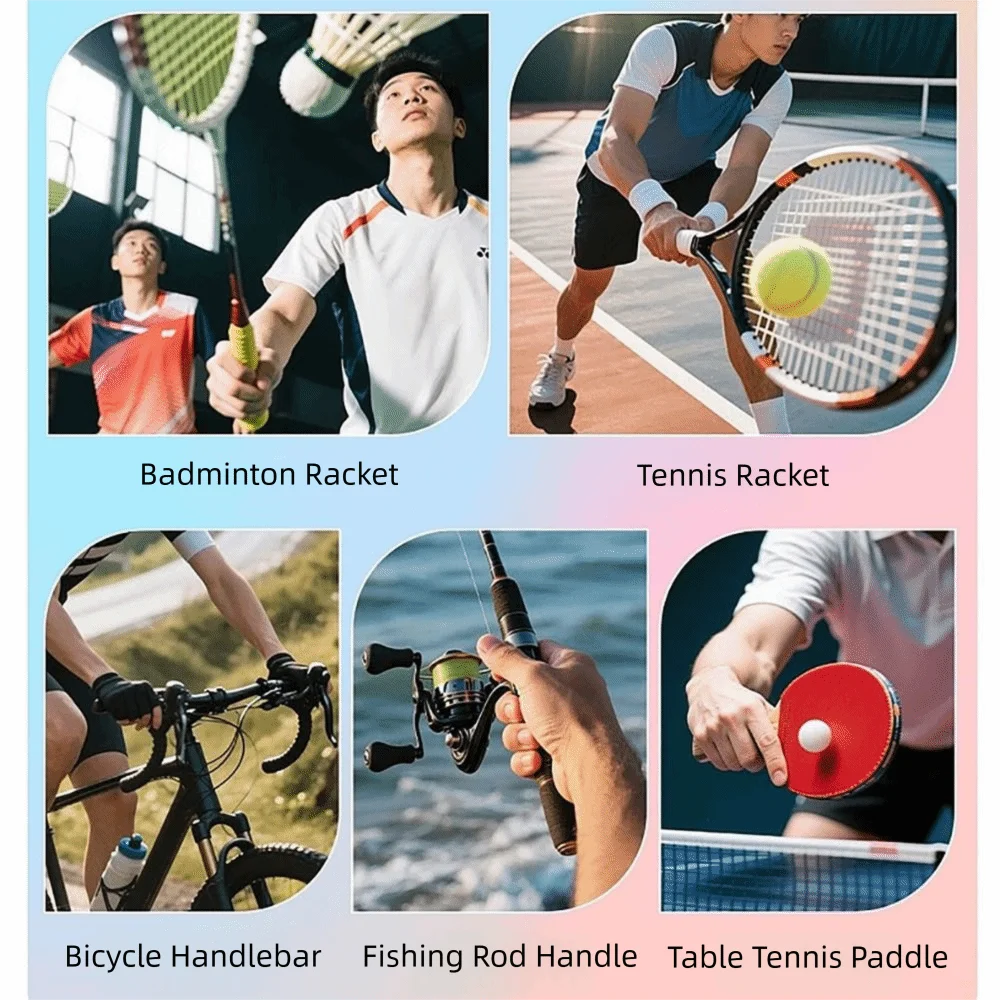 Embossing Badminton Racket Handle Grip Multicolor PU Badminton Handle Wrapping Tape Sweat-absorbing Anti-slip Tennis Handle Tape