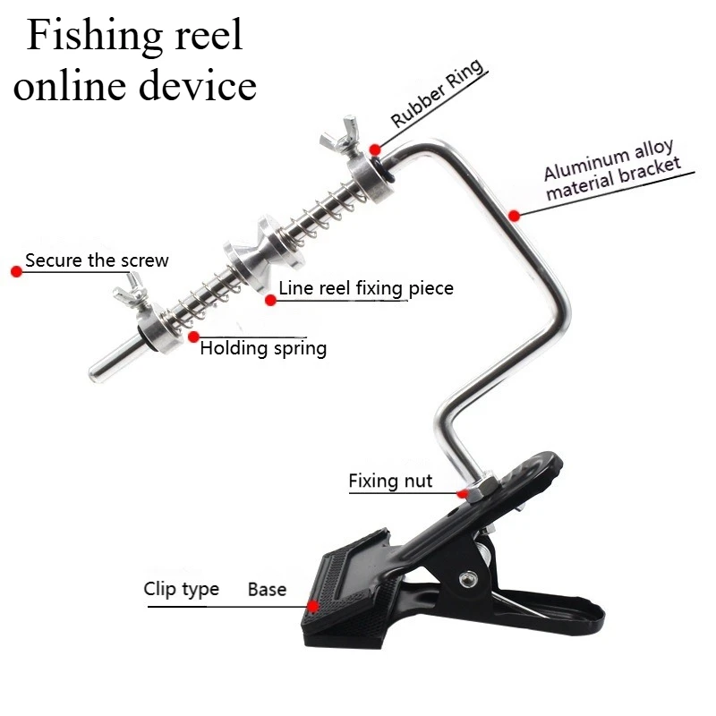 

Metal Outdoor Fishing Tools Convenient Clip-on or Suction Cup Fishing Line Winder Portable Quick Line Winder for Outdoor Lure