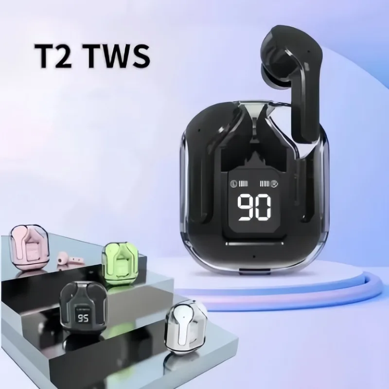 

Original T2 TWS Transparent Wireless Bluetooth Headset HIFI Sound Wireless Earphones Quality Bluetooth 5.3 For Xiaomi headphones