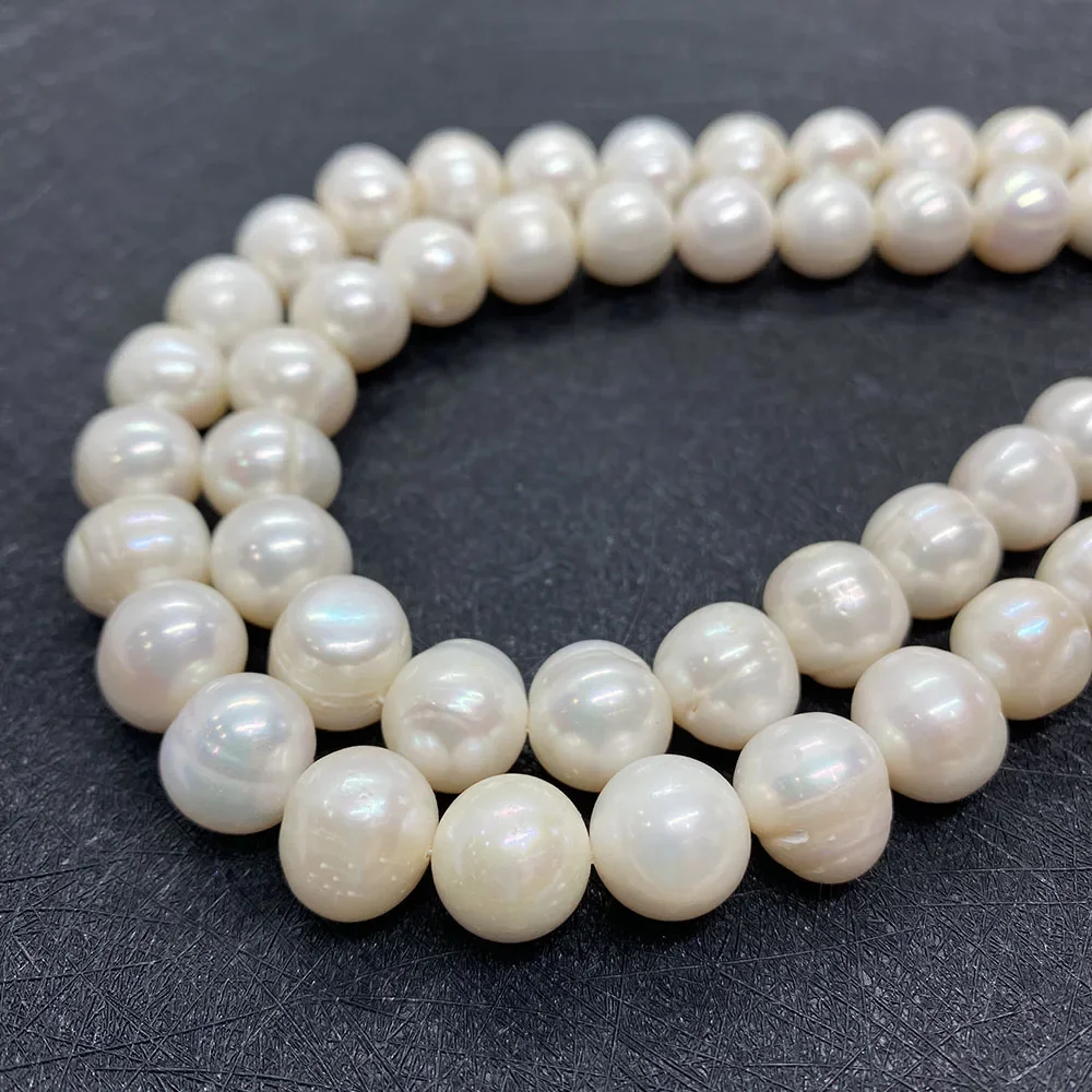 100% Natural Freshwater Pearl Beads Grade A 9-12mm Nearly Round Bead for DIY Jewelry Making Earring Necklace Punch Loose Spacer