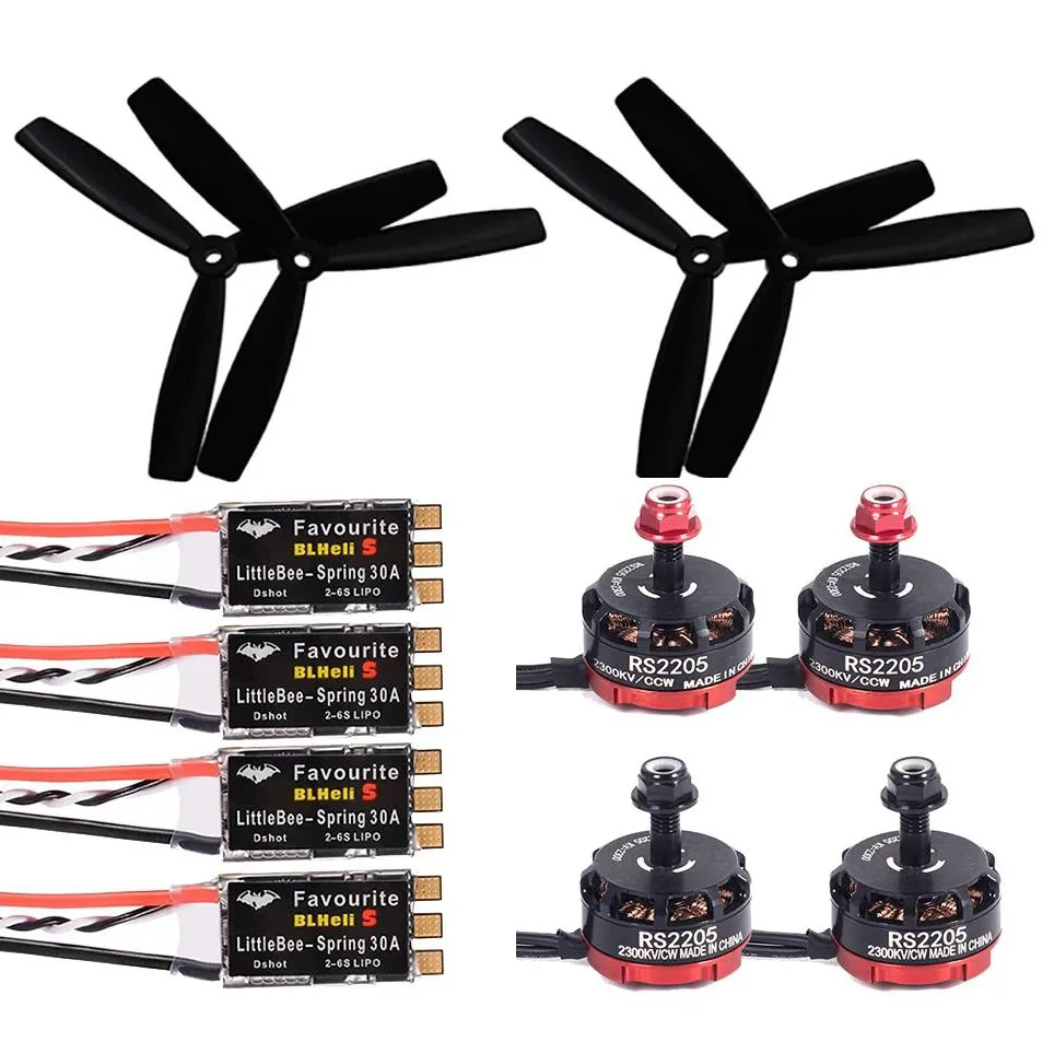 RS2205 2205 2300KV CW CCW Brushless Motor With LittleBee 20A/30A BLHeli_S ESC for FPV RC QAV250 X210 Racing Drone Multicopter
