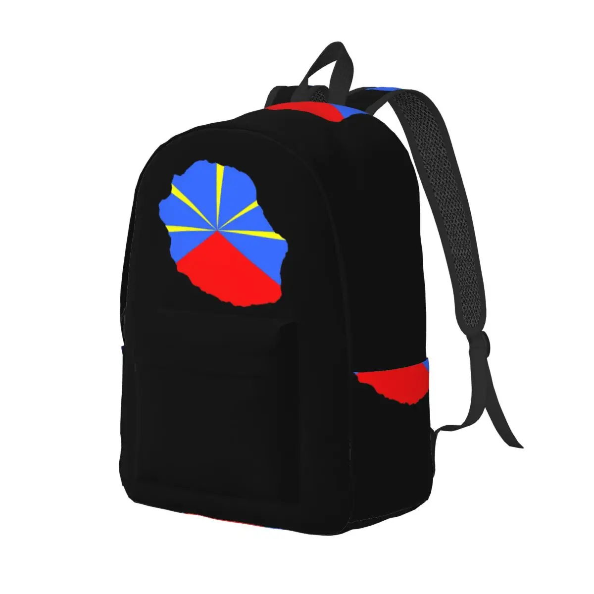 974 Reunion Island Flag  Backpack Daypack Large Capacity Boys Girls BookBag School Bag Shoulder Bags for Men Women
