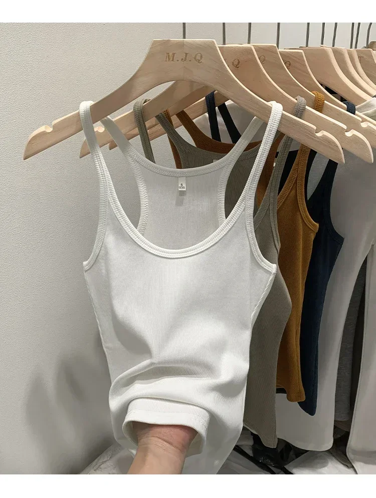 Layering Outerwear Tees 2026 Sommer Y2K Hot Girl Gestricktes Geripptes Damen-Camisole Figurformendes Ärmelloses Tanktop – Detail 17