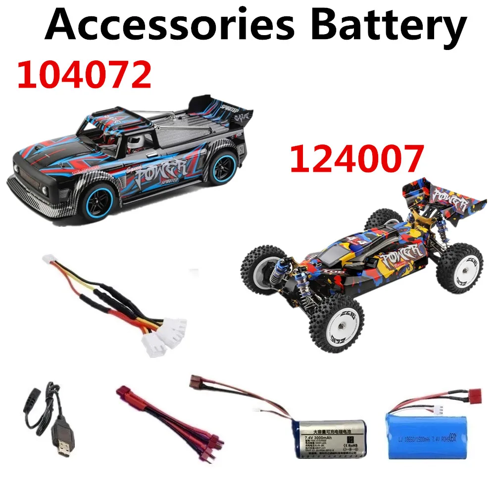 RC auto 7.4V 3000mAh Lipo-batterijaccessoires voor Wltoys 144001 124018 124019 124017 124016 104001   12402a reserveonderdelen