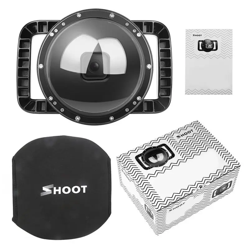 

B48A Useful Dual Handheld Dome Port Waterproof Diving Housing Case Cover With Trigger For DJI Action Camera Lens Accessories