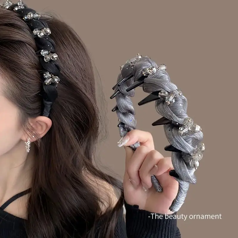 

Elegant Crystal Headband with Teeth Sparkling Crystal Rhinestone Mesh Headband Hair Accessories for Women Girls Party Wedding