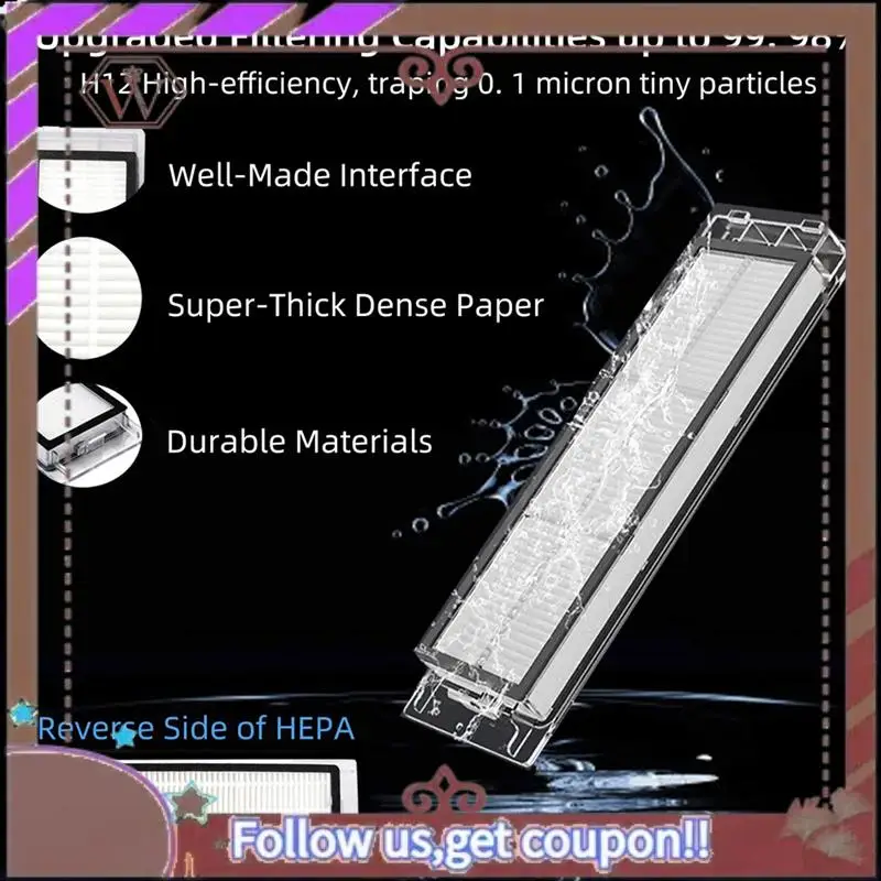 

A57E-For Roborock S5 / S5 Max / S6 / S6 Maxv / S6 Pure / E4 / E5 / S51 / S52 / S55 Roller Side Brush Filter Mop Accessories