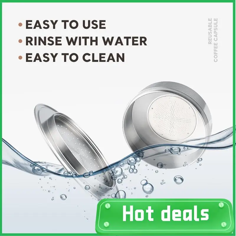 Cápsulas de café reutilizáveis de aço inoxidável A74X para máquina Senseo HD7801 Máquina de café Espresso Filtro Metal Tamper