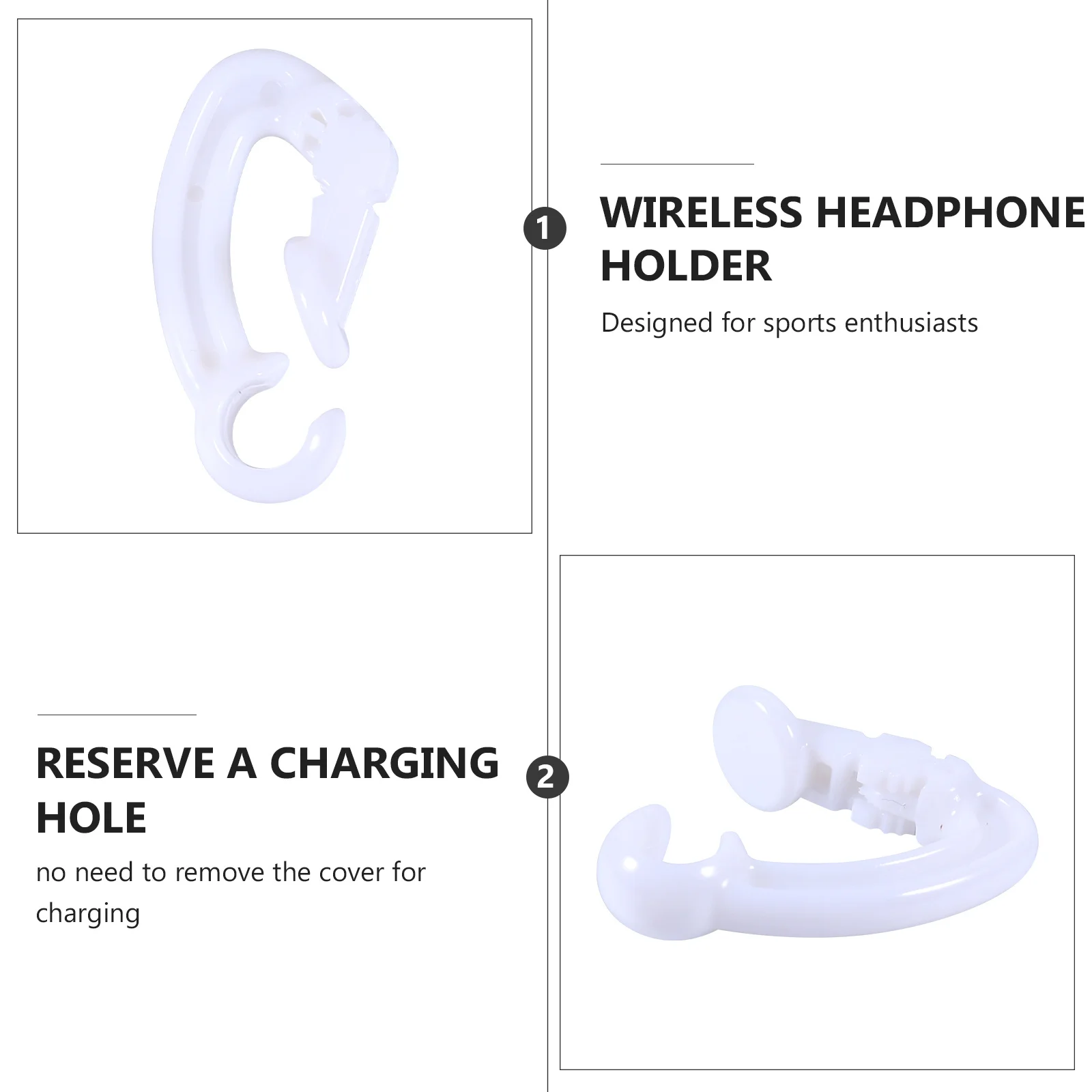 

2pcs Anti-Lost Clip Headphone Holder Adjustable For Wireless Earbuds Running Cycling Outdoor Activities Plastic Earphone Hooks