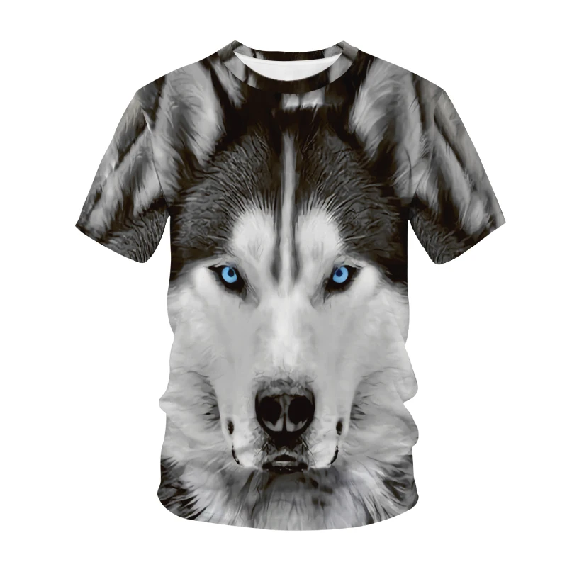 

3d Printed T Shirt for Men Anime Wolf Theme Tee Shirts T-shirt Short Sleeve Clothing Breathable Cool Oversize Streetwear Clothes
