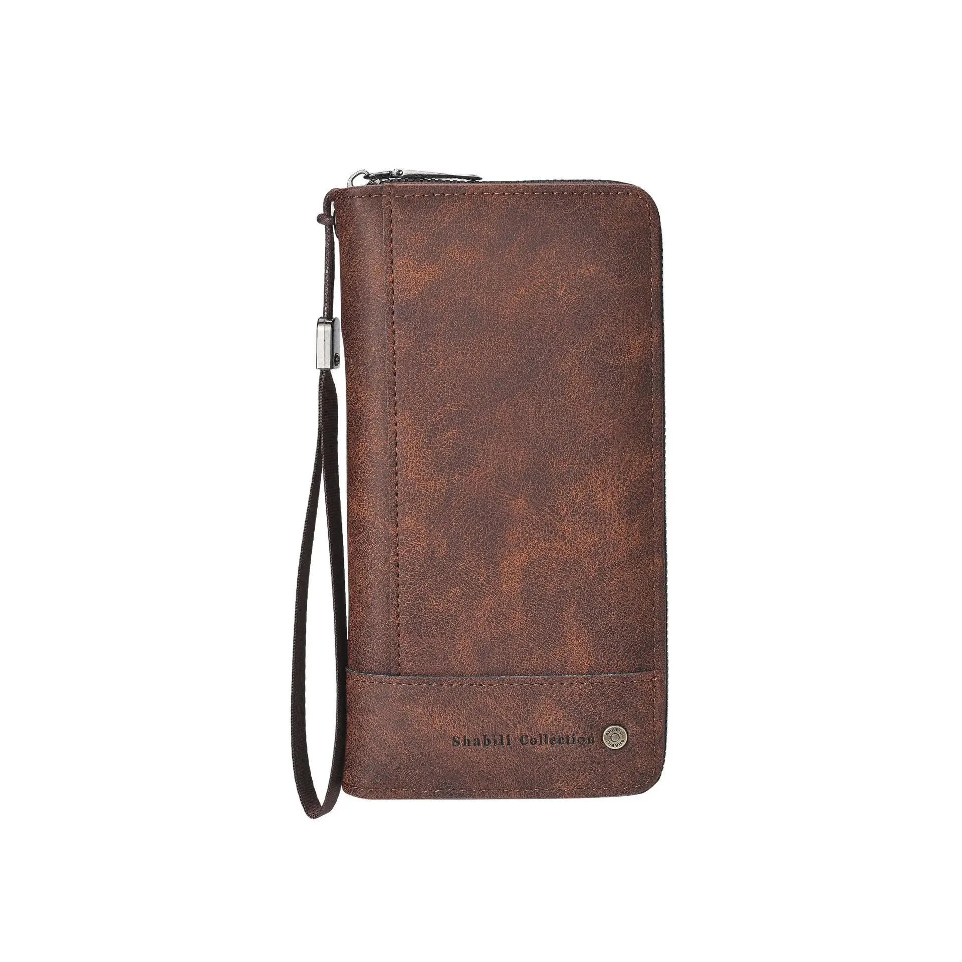 Cartera larga con cremallera para hombre, tarjetero multitarjeta, tarjetero a la moda para hombre, bolso de mano multifuncional de gran capacidad, nuevo estilo