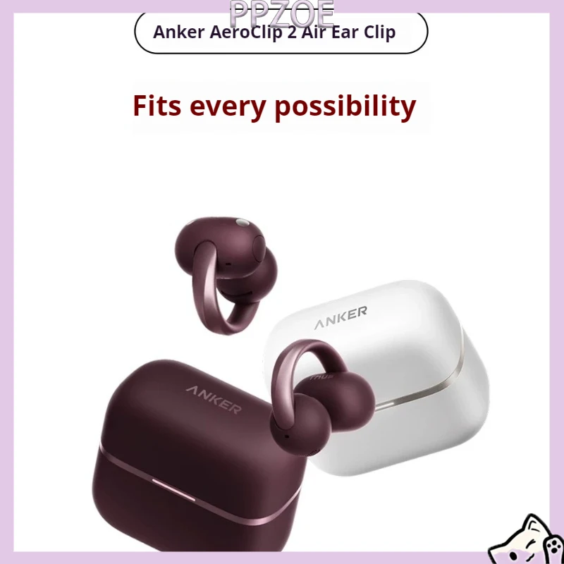 Soundcore AeroClip 2 Open-Ear Clip-on Earbuds,Zhang Linghe Endorsed,MFi Certified,Thus AI Chip,LDAC Hi-Res Audio,Wireless