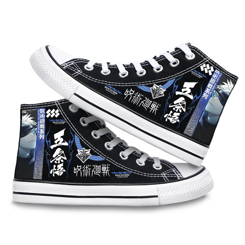 

Anime Jujutsu Kaisen Satoru Gojo Men Shoes Vulcanize Canvas Shoes High Top Sneakers Unisex Casual Breathable Platform Shoes Gift