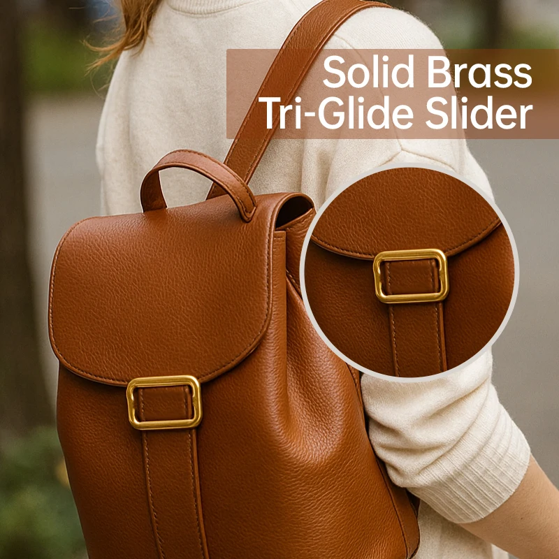

13-50mm 2-10Pcs Solid Brass Tri-Glide Buckles for Bag Strap Dog Leash Adjuster Clasp Backpack Loops DIY Hardware Accessories