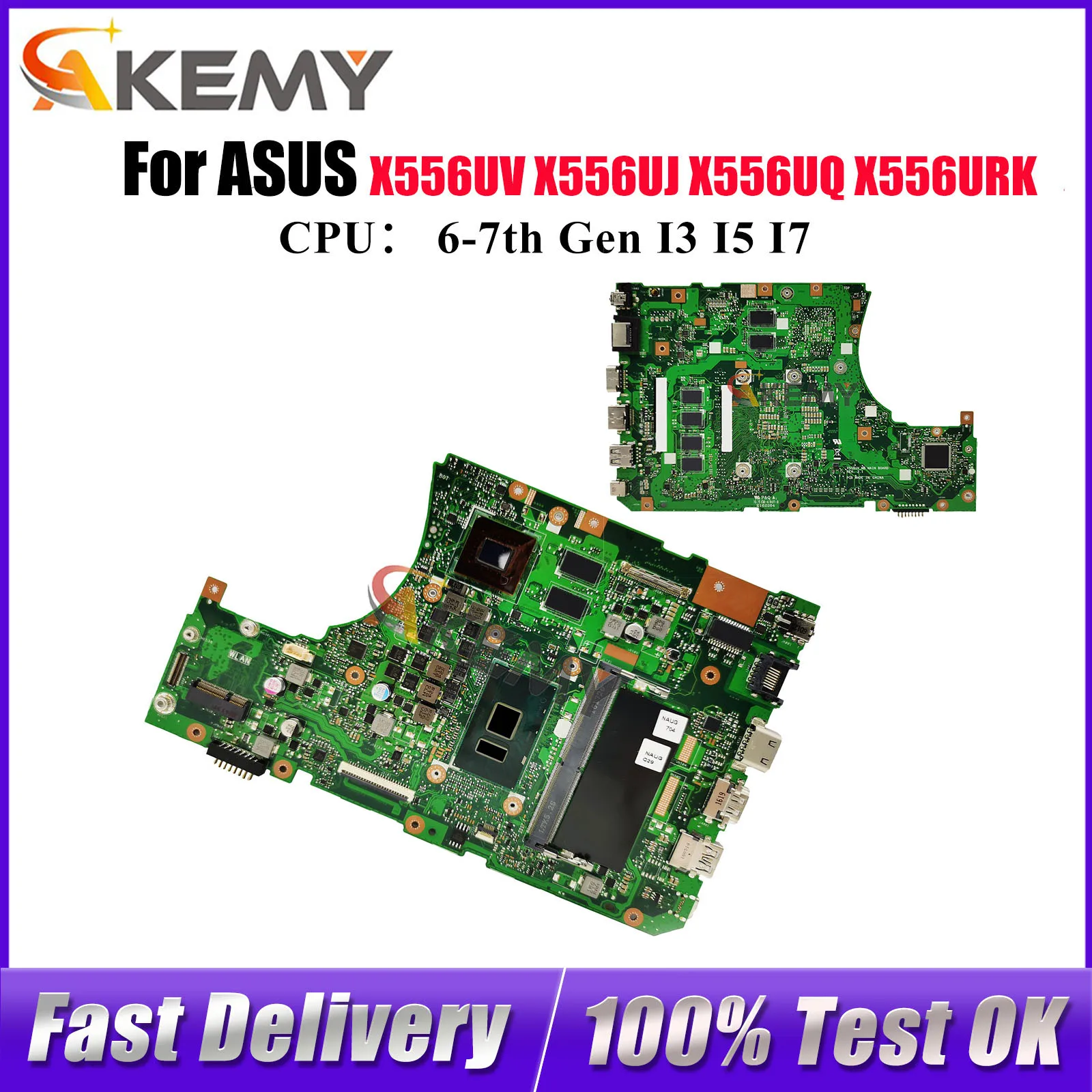Placa base para ordenador portátil X556UV X556UQK para ASUS X556UQ X556UF X556U X556URK FL5900U VM591U X556UJ R558U con CPU I3 I5 I7