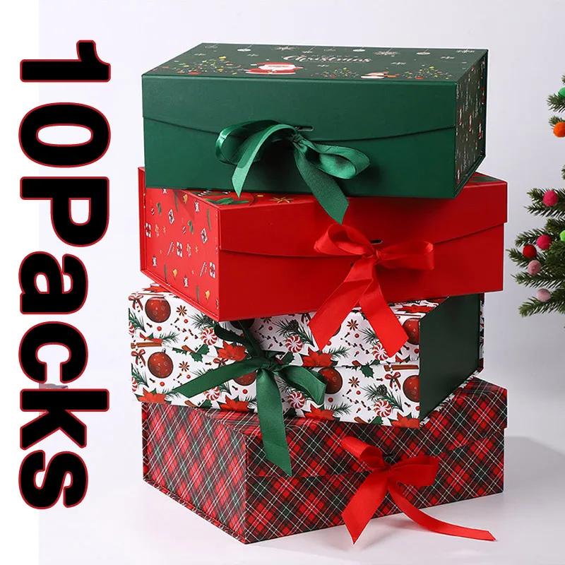

Christmas Gift Boxes With Lid For Presents 10Pcs Gift Box With Ribbon And Magnetic Closure Collapsible Gift Box For Christmas