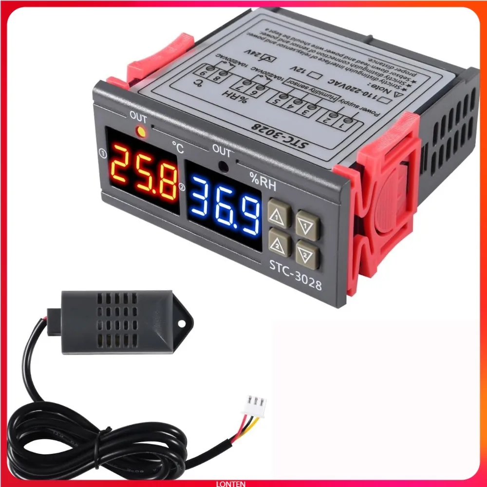 

STC-3028 Temperature Controller 24V Temperature and Humidity Controller Meter with Integrated Sensor LT-SJ0063