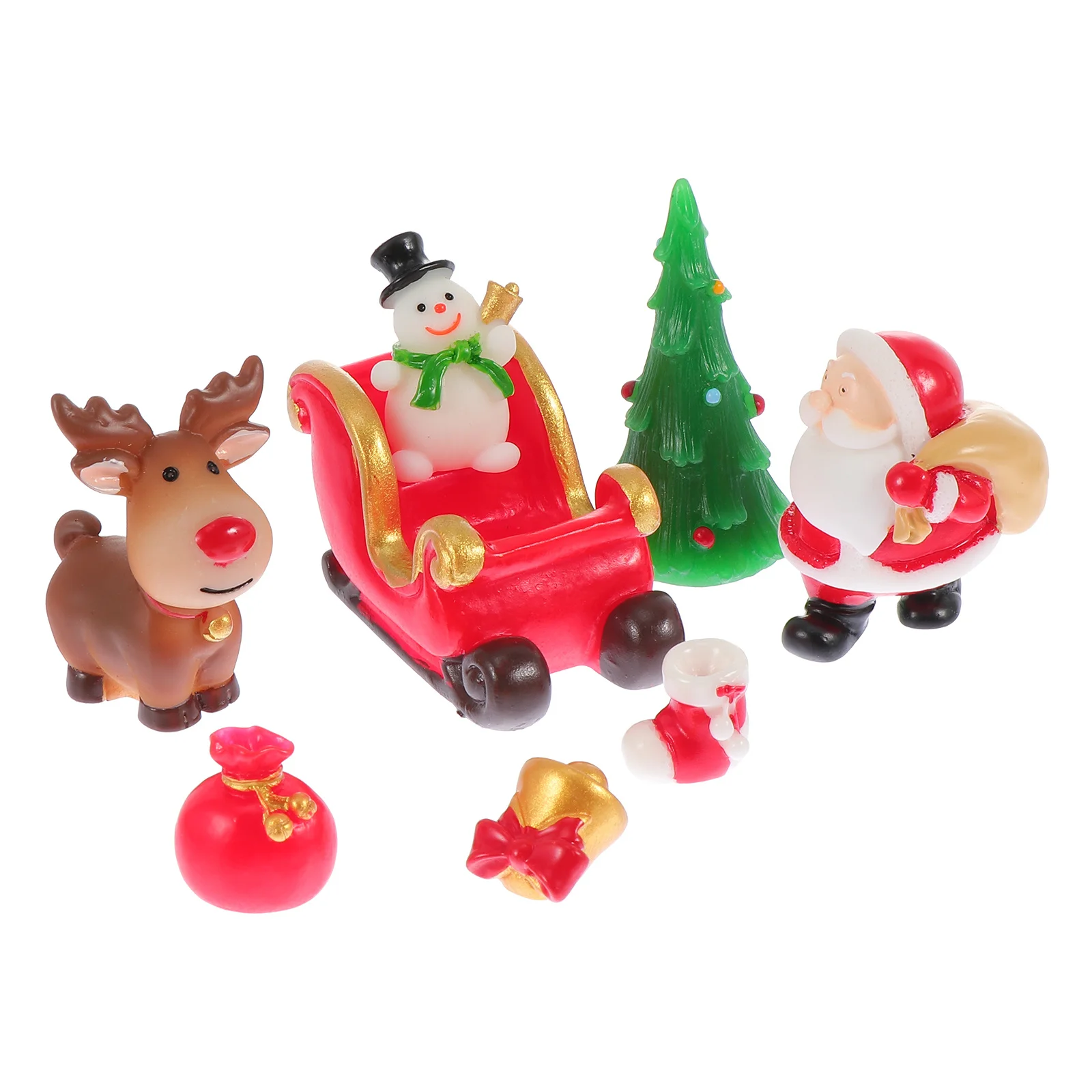 8 قطع من حلي عيد الميلاد الاحتفالية المصنوعة من الراتنج لديكور مشهد عيد الميلاد لغرفة المعيشة وغرفة النوم وأفكار هدايا العيد