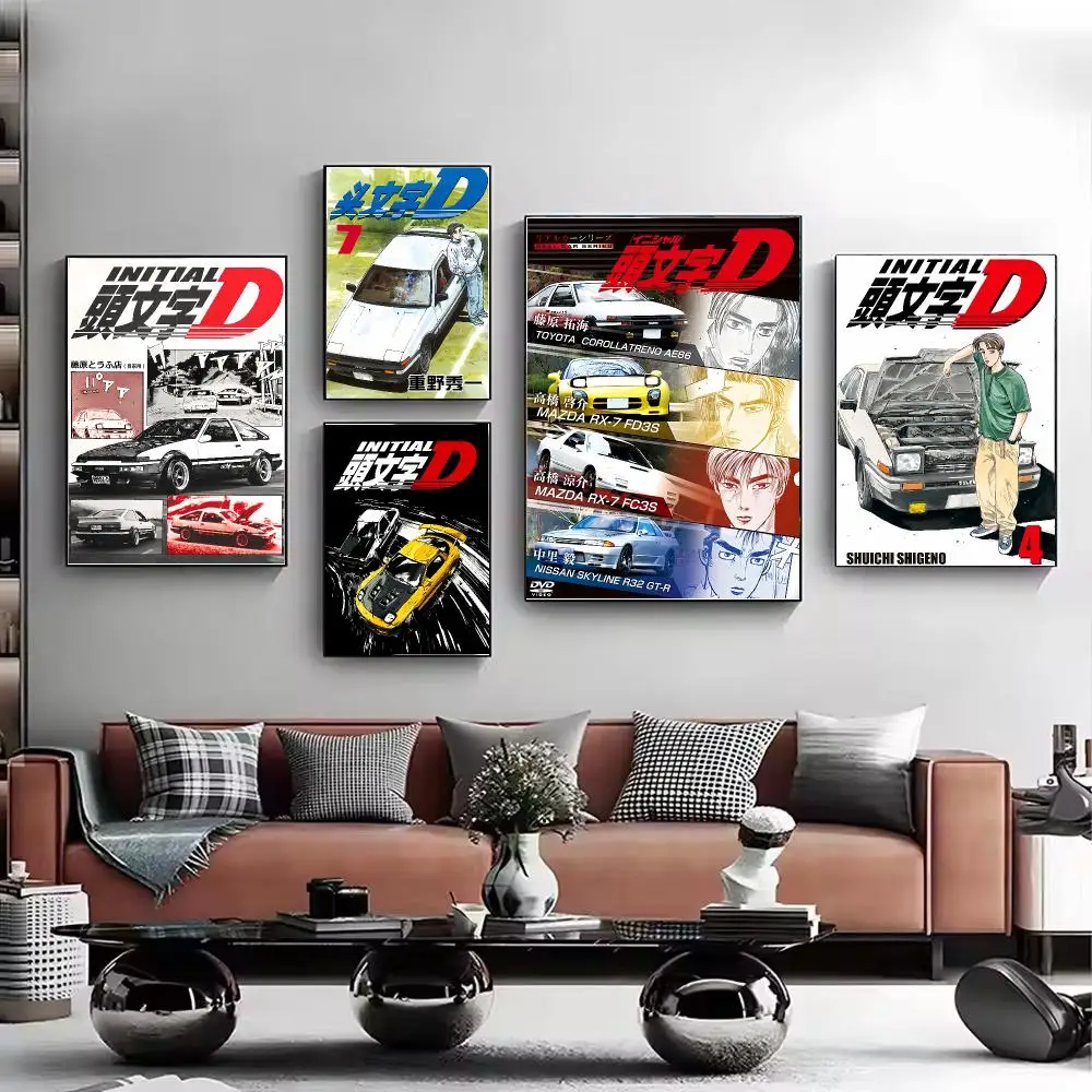 Anime D I-Initial D Poster Stylish Wall Art Print for Living Room Bedroom Study Office Café Home Decor Modern Gift