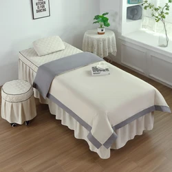 4pcs Rose Beauty Salon Bedding Sets Massage Spa Bed Cover Bedspread +Pillowcase +stool cover +Duvet Cover Club Salon Sets