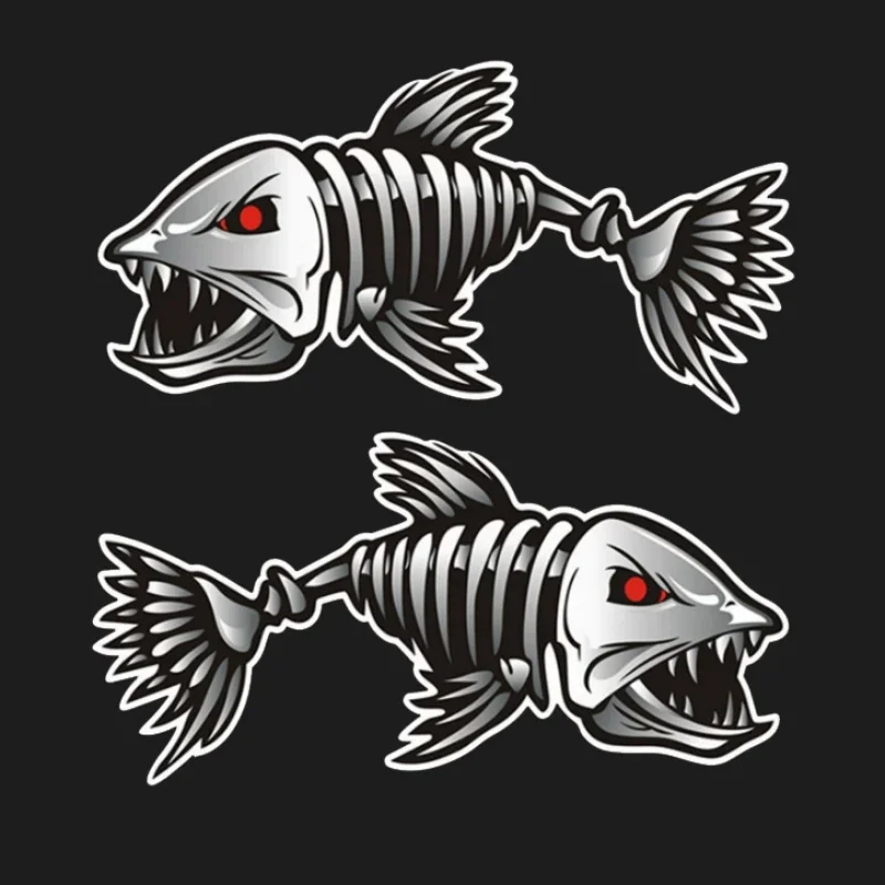 

Scary Shark Skeleton Decals-Universal Reflective Car Stickers, Waterproof Car Club Body Stickers for Fishing/Vehicle Decoration